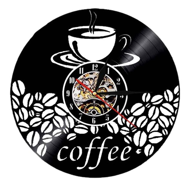 Reloj de pared con disco de vinilo silencioso creativo, decoración de pared Café Zulema Reloj de pared