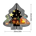 thumbnail image 2 of Metal Hanging Christmas Tree-Shaped Wind Decorations - Festive Garden Spinners with Lit Houses Decorated Tree & Wreath Design, 2 of 7