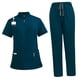 thumbnail image 2 of Conjunto de enfermería, uniforme de trabajo suave, traje para spa, cosmetología, centro de belleza. Verde azulado, 2 of 9