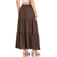 thumbnail image 6 of Ediodpoh Womens Skirts Summer Casual Smock Layered Tiered High Waisted A Line Flowy Long Skirt with Pockets and Maxi Skirts for Women Brown M, 6 of 6