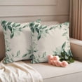 thumbnail image 2 of Summer Leaves Outdoor Waterproof Pillow Covers, Retro Country Botanical Leaf Plants Decorative Square Throw Pillowcase Sofa Cushion Sham for Patio/Couch/Chair, 16"x16" 2 Pack, 2 of 8