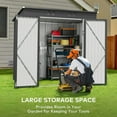 thumbnail image 4 of Jolifa 6x4 ft Outdoor Storage Shed, Heavy Duty Galvanized Steel Tool Shed with Double Doors, Waterproof Garden Shed for Backyard, Metal Shed for Lawn., 4 of 12