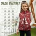 thumbnail image 6 of Xoenoiee Christmas Tree Snowflake Music Note Print Warm Fleece Vest Girls Comfy Vests Xmas Full Zipper Sleeveless Outerwear Jacket with Pockets Toddler Kids Coat, 5-6 Years, 6 of 7