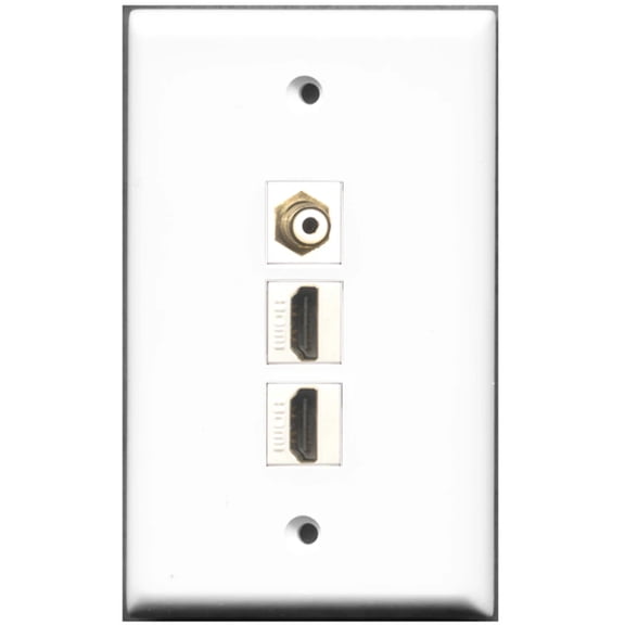 Ultra Spec Cables 2 Port HDMI 1 Port RCA Wall Plate F/F