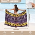 thumbnail image 6 of FKELYI American Tribal Sunflower Purple Print Sarong Cover Up Women's Beach Sarongs Bikini Wraps Soft Swimwear Pareo Beachwear Skirt Semi-Sheer Swimsuit Cover-Up for Summer Vacation, 6 of 6