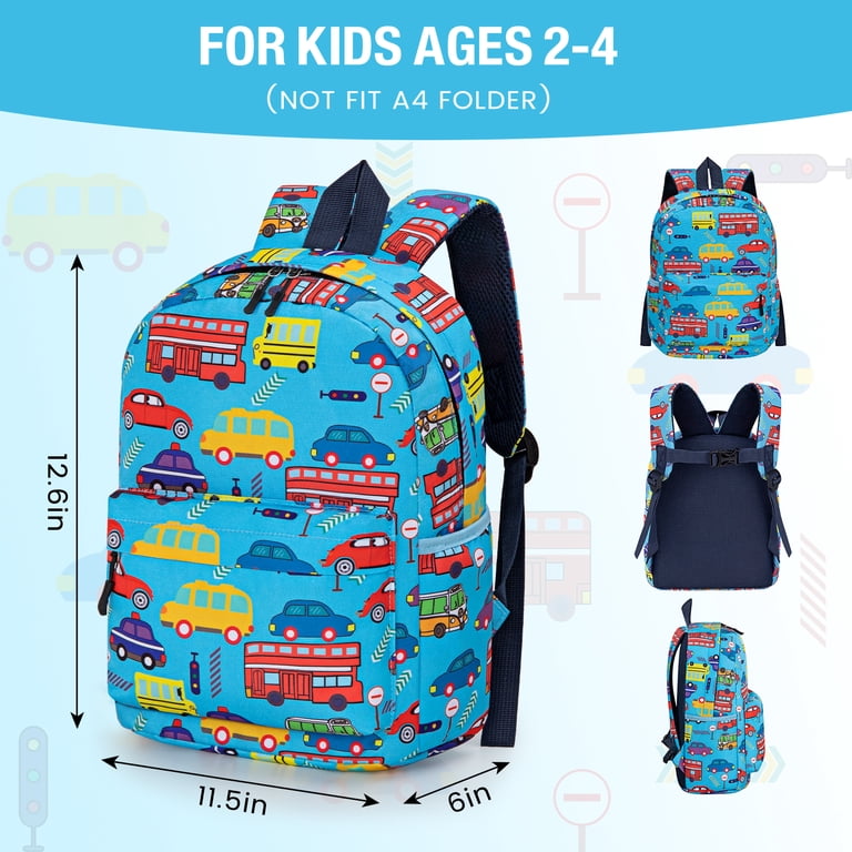 Cshidworld Toddler Backpack, Blue Cars, 11" photo 2