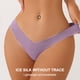 thumbnail image 5 of Conjunto de 3 piezas de bragas de seda de hielo sin rastro de algodón para mujer, bragas de mujer con borde de cintura en forma de V, 5 of 5