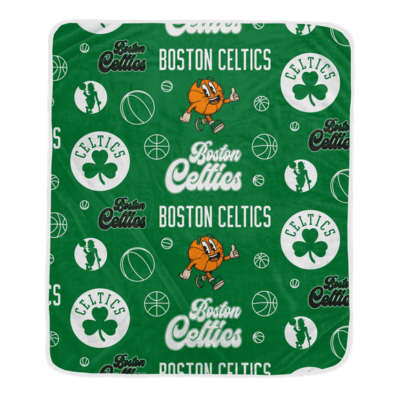 Pegasus Boston Celtics 60" x 70" Retro Mascot Repeat Ultra Cozy Blanket