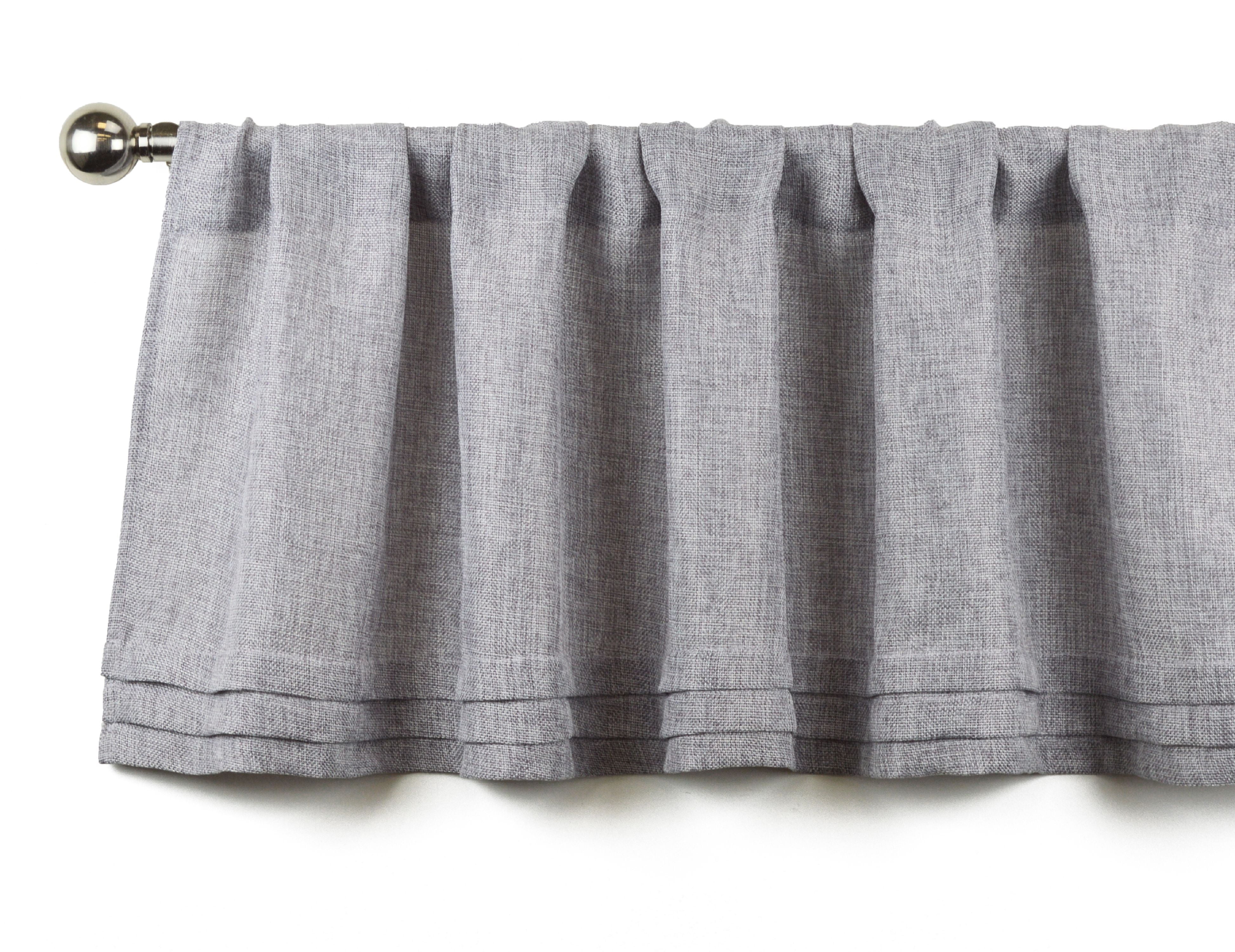 Aiking Home SemiSheer Faux Linen Pleated Valance 56 By 14 Inches, Grey