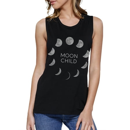 Moon Child Womens Halloween Muscle Top Cute Graphic Workout Tanks