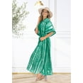 thumbnail image 2 of HAPPY BAY Women's Summer Relaxed Fit Caftan House Sleep Shirt Loungewear Dashiki Dresses for Women 2X-3X Sun, Green, 2 of 6