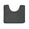 thumbnail image 1 of Clara Clark Bath Mat Bathroom Rug - Absorbent Memory Foam Bath Rugs - Non-Slip, Thick, Cozy Velvet Feel Microfiber Bathrug, Plush Shower, Toilet- Floor Bathmats Carpet - Gray - Contour Size 24"x20", 1 of 5