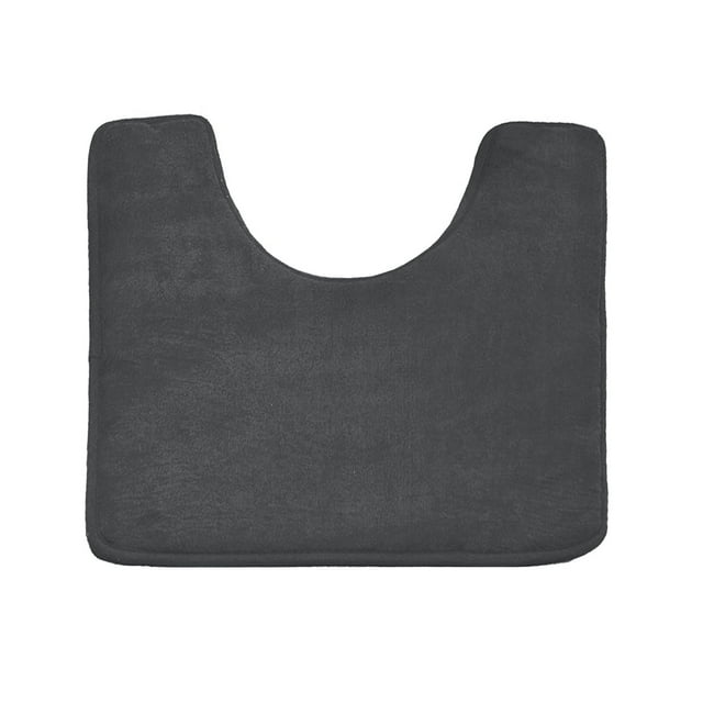 Clara Clark Bath Mat Bathroom Rug - Absorbent Memory Foam Bath Rugs - Non-Slip, Thick, Cozy Velvet Feel Microfiber Bathrug, Plush Shower, Toilet- Floor Bathmats Carpet - Gray - Contour Size 24"x20"