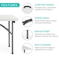 thumbnail image 6 of Best Choice Products 4ft Plastic Folding Table, Indoor Outdoor Heavy Duty Portable w/ Handle, Lock for Picnic - White, 6 of 8