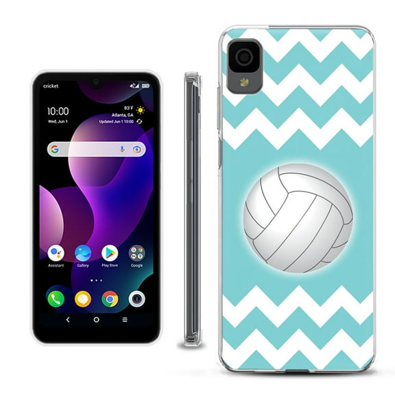 Slim-Fit Gel TPU Phone Case for TCL 30Z / 30 Z / 30 LE, by OneToughShield ® - Chevron/Volleyball