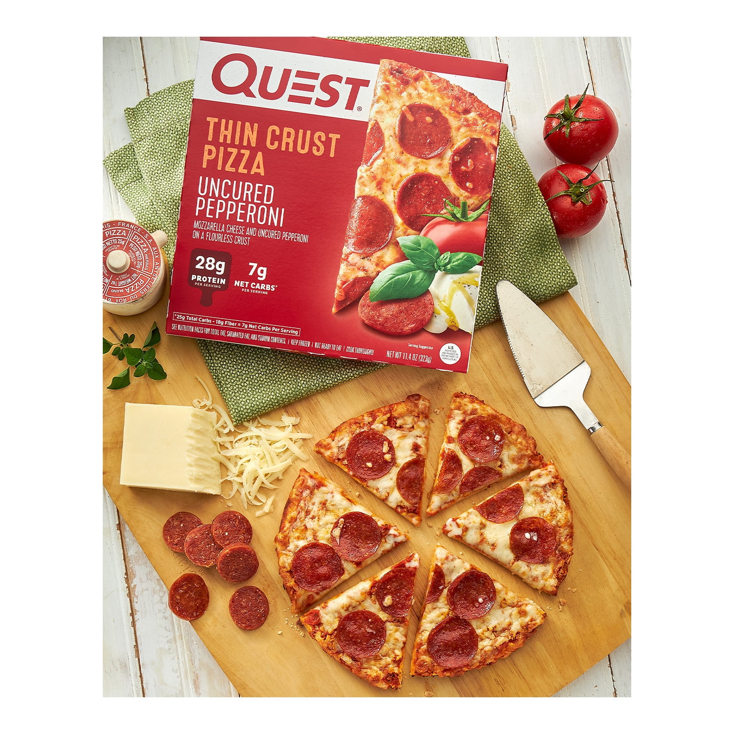Quest Thin Crust Pizza, Pepperoni, High Protein 11.4oz (Frozen Pizza)