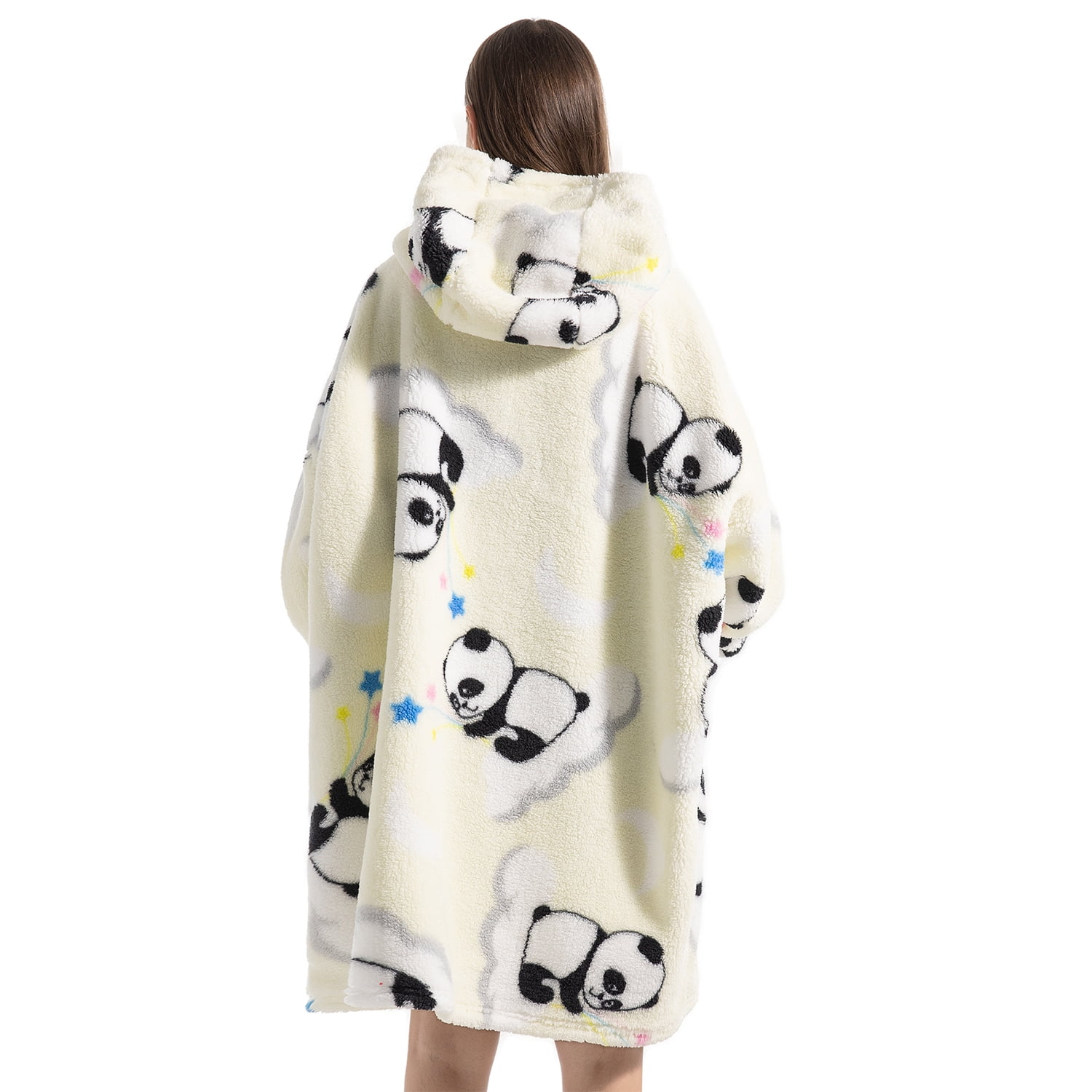 Msrlassn Hoodie Blanket for Women Adults Wearable Hooded Sweatshirt Pullover, Wearable Blanket Hoodie Super Soft Warm Cosy Sweatshirt with Big Pocket