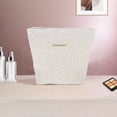 thumbnail image 5 of Unique Bargains 1 Pc Portable Embossment Rose Makeup Bag Polyester Beige Small, 5 of 5