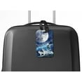 thumbnail image 5 of WIRESTER Rectangle PU Leather Luggage Tags for Travel Suitcase Baggage 4.05 x 2.83 inches - Wolf Pack Moon, 5 of 7