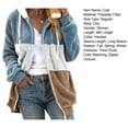 thumbnail image 6 of Women Cardigan Jacket Women Winter Coat Color Matching Hooded Thick Plush Jacket Long Sleeve Drawstring Elastic Cuffs Hem Weather Outerwear Hooded, 6 of 6