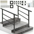 thumbnail image 5 of EastVita Hand Rails for Outdoor Steps, 3 Step/4 Step Porch Railing Wrought Iron Railing, Side Mount Hand Rails for Seniors, 5 of 7