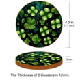 thumbnail image 3 of Saint Patrick's Day 6PCS Round Microfiber Leather Cup Coasters, 11x11 cm/4.3x4.3 in - Set of 6 Drink Coasters for Home Decor, 3 of 6