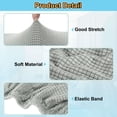 thumbnail image 3 of Set of 2 Chair Covers for Dining Chairs, Washable Stretch Chair Seat Slipcovers Cushion Protector for Dining Room Hotel Kitchen Banquet, Light Grey, 3 of 6