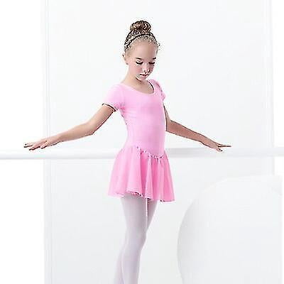 Vestido de Ballet Leotardos de gimnasia para niñas y niños, Ropa de baile de Ballet de manga corta, faldas de gasa, leotardos de baile con lazo para niños