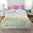 thumbnail image 3 of Care Bears Kids 5 Piece Pink Rainbow Reversible Comforter, Bed in a Bag, Full, 3 of 8