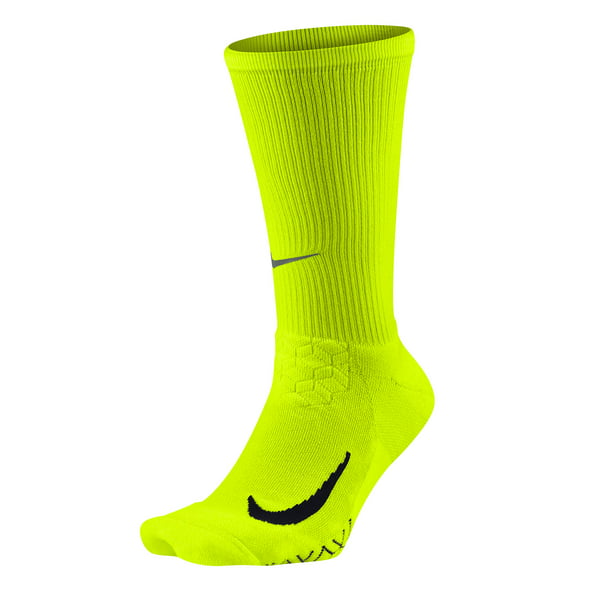 Nike Elite Running Cushion Crew Socks - Volt/Black SX5460-702, 2XL -
