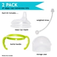 thumbnail image 5 of Botabee Green Soft Spout Sippy Cup Kit Fits 5oz and 8oz Bottles Weighted Straw, Handles, and Nipple (2 Pack) for Comotomo Baby Bottles, 5 of 5