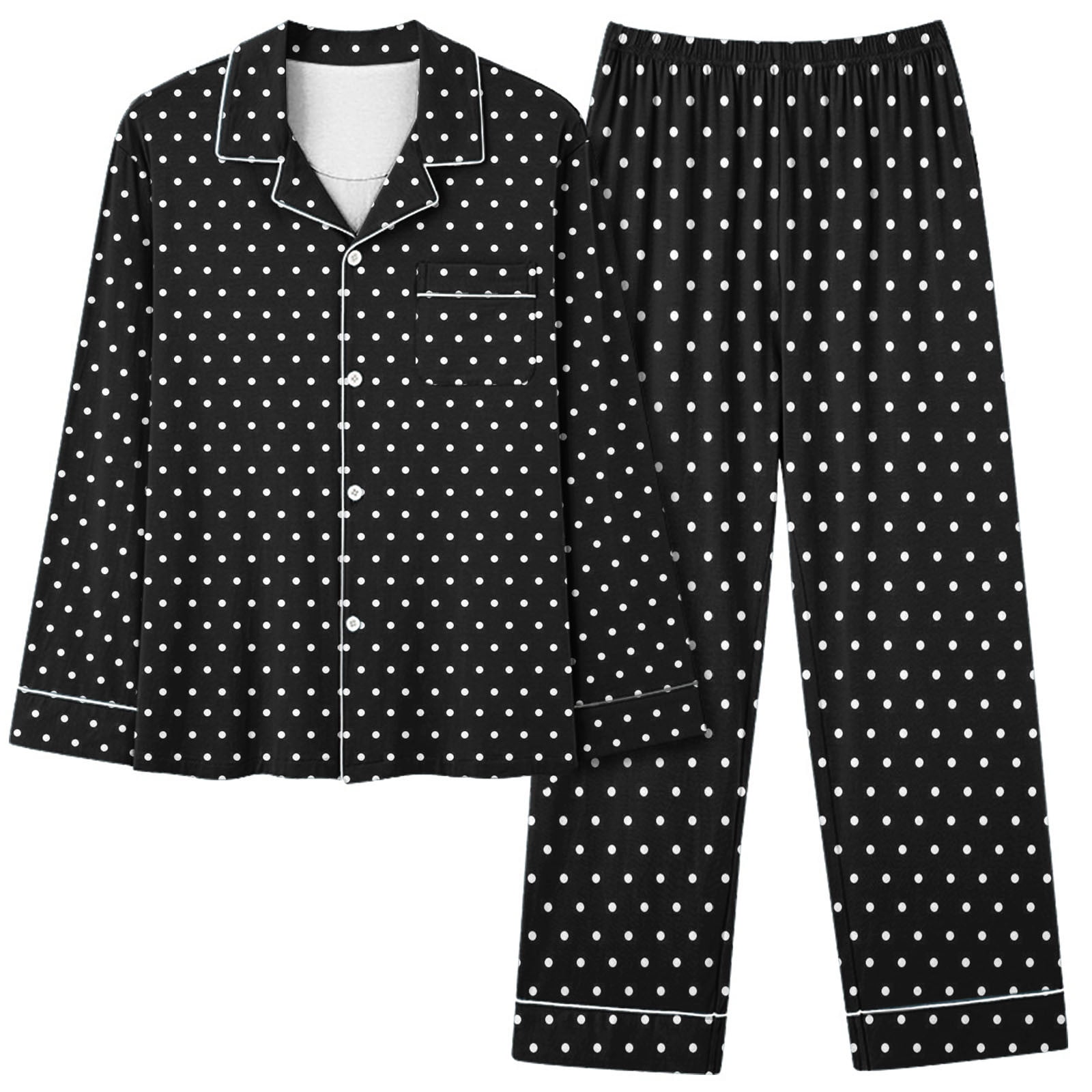 Pyjama Femme 2 Pièces Manches Longues - Confortable Et Doux Pour L'automne-hiver