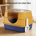thumbnail image 3 of New Cat Litter Box with Lid - Plastic Tray with Leather Handle | Cat Litter Box with Pull-Out Drawer Tray, Scoop, Front Entry & Top Exit ,  Easy Clean, 3 of 9