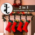 thumbnail image 3 of Adjustable, No-Drill Mantel Stocking Hanger - 2-in-1 Garland & Christmas Stocking, 4 Pcs, Black Metal, 3 of 7
