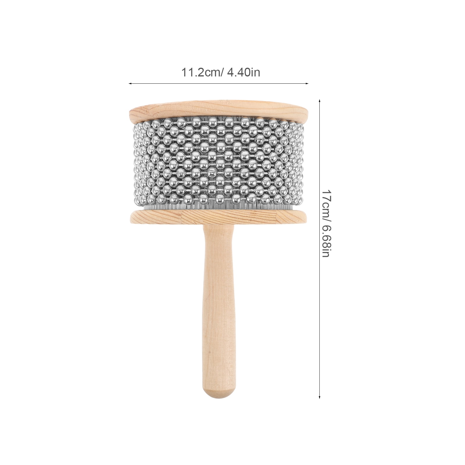 FRCOLOR Cabasa Musical Instrument Wooden Hand Cabasa Shaker With Metal Bead Cylinder For Beginners Classroom Outdoor Concert Use