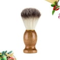 thumbnail image 5 of Brown Wooden Handle Nylon Bristles Beard Shaving Brush for Men with 3.5 inches, 5 of 6