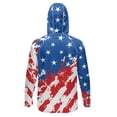 thumbnail image 2 of SEANATIVE Long Sleeve Fishing Hoodie for Men UV Protection Tops Breathable Lightweight Athletic Shirt Outdoor Sport Apparel for 4th of July, S, American Flag Splatter Print, 2 of 7