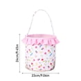 thumbnail image 2 of Easter Basket Floral Pattern Easter Basket with Ruffles, Cloth Storage Tote for Eggs & Decor, Easter Gift & Spring Home Decoration Multicolor, 2 of 8