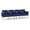 OpenHous Cobalt, variant on Belmont Lounge Reception 4 Seat Tandem Seating / Natural Wood Legs / Blue