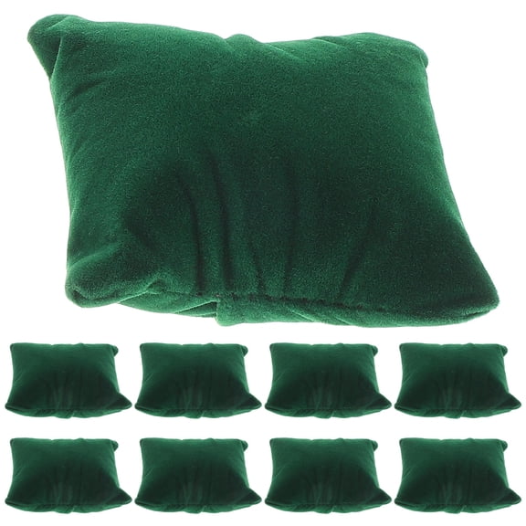 Yardwe 10Pcs Bracelet Display Cushions Velvet Fabric Soft Bracelets Pillows Olive Green for Display