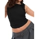 thumbnail image 3 of Txlixc Chaleco plisado femenino txlixc, blusa sólida de cuello redondo sin mangas anudada Txlixc moda, 3 of 9