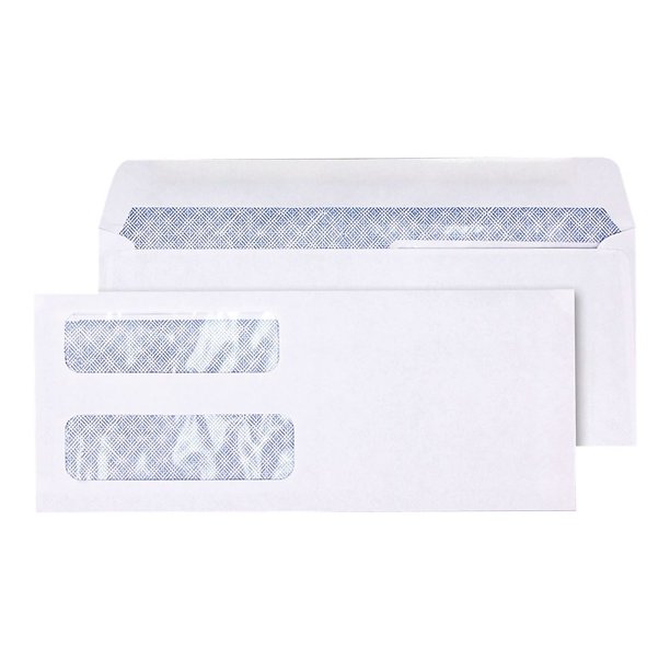 Staples Lsr Check Size DoubleWindow SecurityTint Gummed Envelopes 1