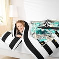 thumbnail image 4 of Homewish Romantic Perfume High Heels 7-Piece Twin Bedding,Chic Paris Fashion Bedding Comforter Set,Teal,Black Reversible, 4 of 8