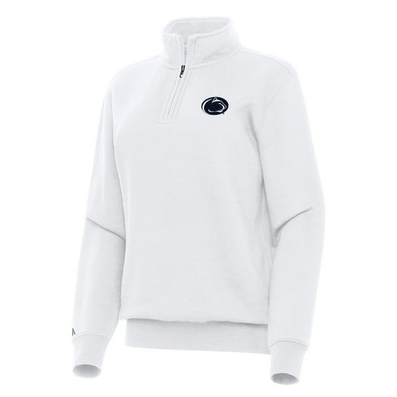 Women's Antigua White Penn State Nittany Lions Victory Quarter-Zip Sweatshirt