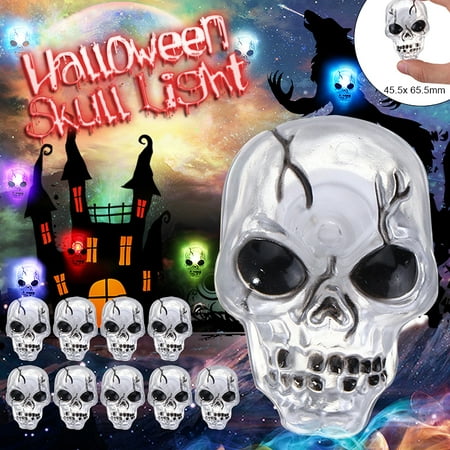 LED Skull Night Light,Flash Color Changing Skeleton Light for Halloween Party skull Light Lamp Home Decor 45.5*65.5mm