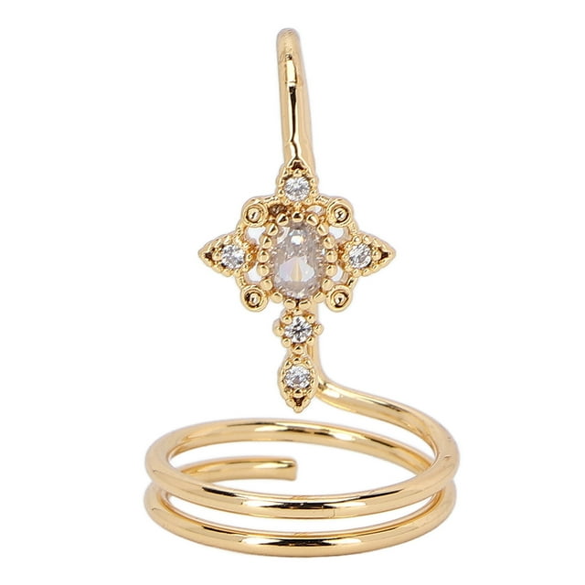 Anillo de cobre galvanizado para uñas de mujer, moderno accesorio para decoración de uñas, dorado