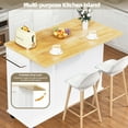 thumbnail image 4 of Walsunny Kitchen Islands Carts with Drop Leaf Table 1 Drawer 5 Wheels 2 Magnetic Doors Rolling Storage Cabinet White, 4 of 7