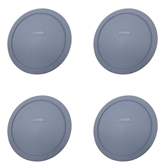 Pyrex 7402-PC Cerulean Blue Food Storage Replacement Lid (This Lid Fits the Pyrex 7402 6-Cup SCULPTED MIXING BOWL and 7203 7-Cup Glass Bowl) (4-Pack)