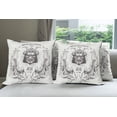 thumbnail image 6 of Ambesonne Japanese Throw Pillow Cover 4 Pack, Samurai Koi, 18", Coconut Grey, 6 of 7