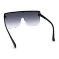 thumbnail image 6 of Minimal Oversized Half Rim Shield Flat Top Plastic Mafia Mogul Sunglasses Black - Smoke, 6 of 6